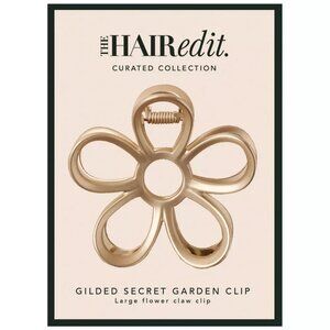 The Hair Edit Gilded Secret Garden Flower Claw Hair Clip Gold Large Hair Clip